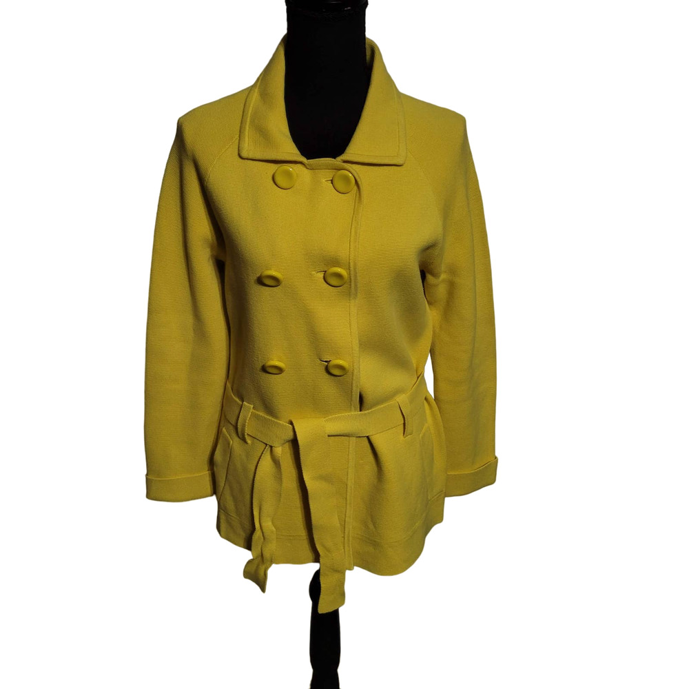 Ann Taylor Yellow Knit Coatigan Women's Large
